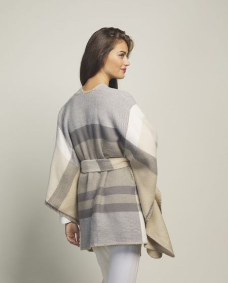 poncho with belt 020-cream