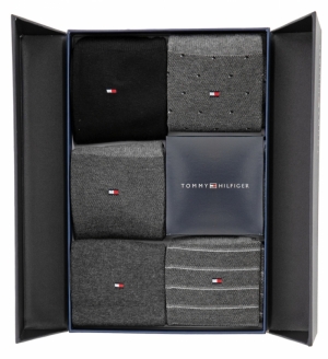 Gift box kousen 5 paar dark grey melan