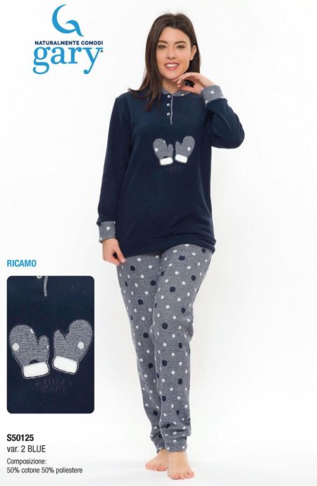Pyjama set happy winter blauw
