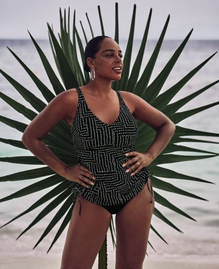 Tankini top zwart 001-zwart