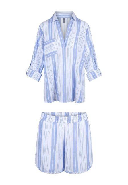 shortama set 363-blauwe stre