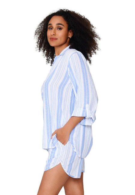 shortama set 363-blauwe stre